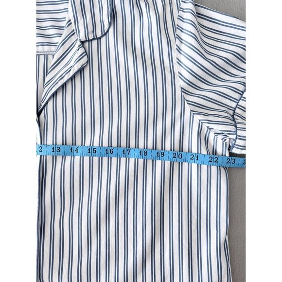 LAKE Pajamas Cotton Striped Set Women’s XL Blue White Classic Poplin - Picture 5 of 10